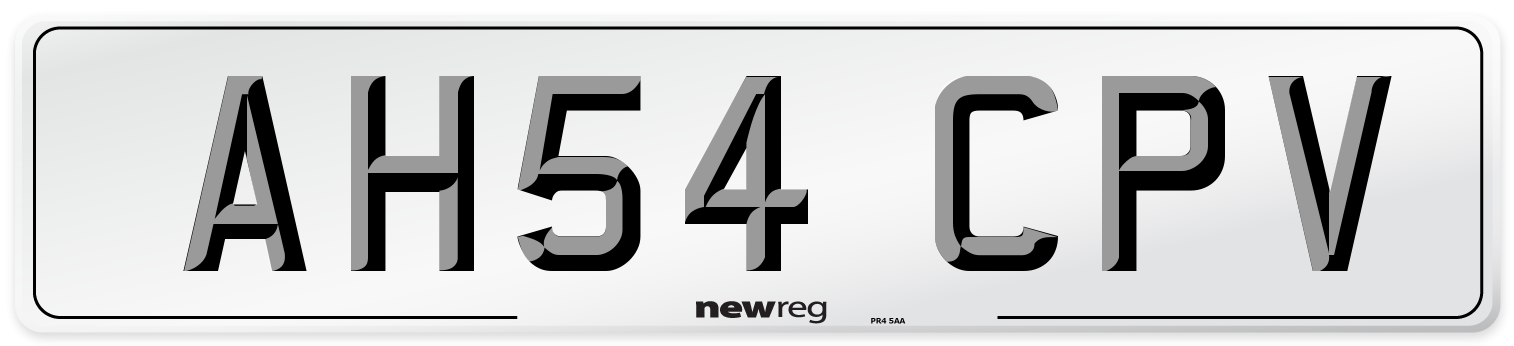 AH54 CPV Number Plate from New Reg